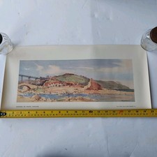 Railway Carriage print SANDSEND VIADUCT WHITBYYORKSHIRE BR 1950 Merriott ORIGINA