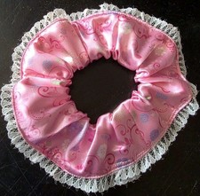 Satin Hair Scrunchie with Lace Around Scrunchies by Sherry New