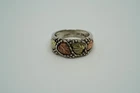 Vintage BLACK HILLS GOLD 12k and Sterling Silver Leaf Ring Size 9 JB42