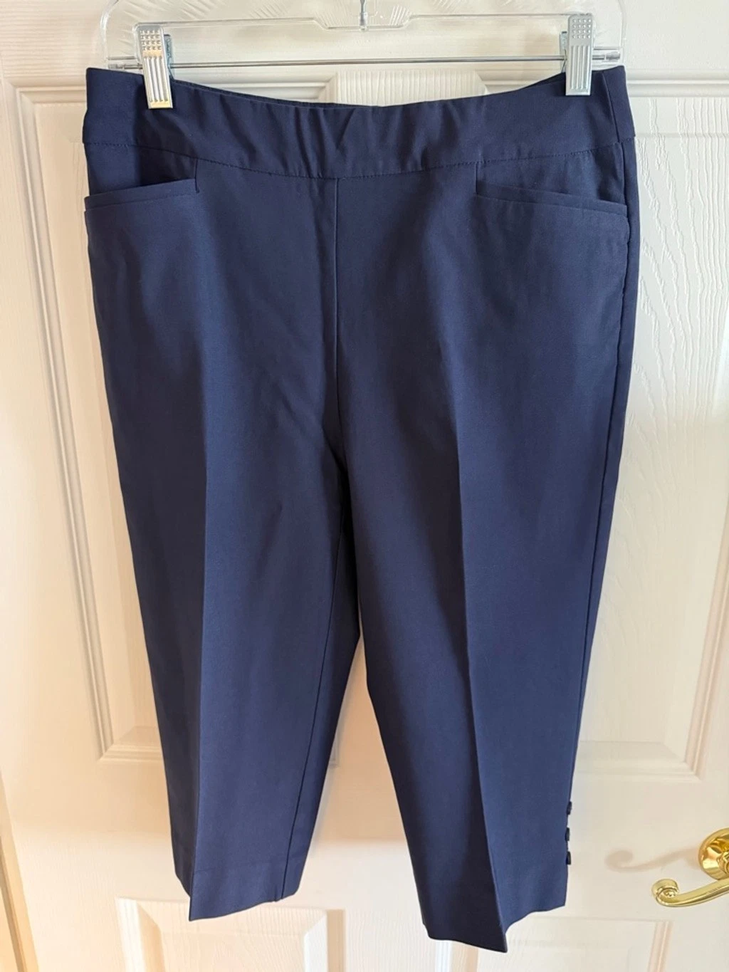 Chico's So Slimming Juliet Button Hem Ankle Pants - Navy Blue - Size 0.5 (US 6)