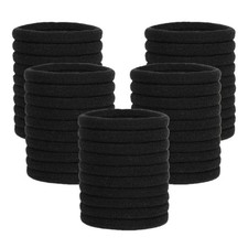 100 Pcs Elastic Hair Ties, Thick Seamless Hair Bands No Damage Soft Ponytail ...
