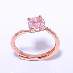 Authentic Rose Quartz Gemstone Rose Gold Plated Ring Ad RC7377-5_2