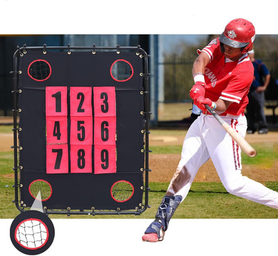 2-in-1 Baseball Pitching & Hitting Net with 9 Hole Strike Zone Target
