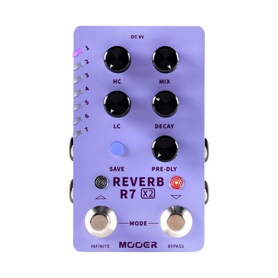 R7 X2 Stereo Multi Reverb Pedal from Classic Reverb to Modern Ambient, 14 differ