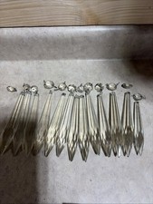 VTG Lot Of 13 Crystal Glass Chandelier Prism Octagon Spear Drop 5" Icicle