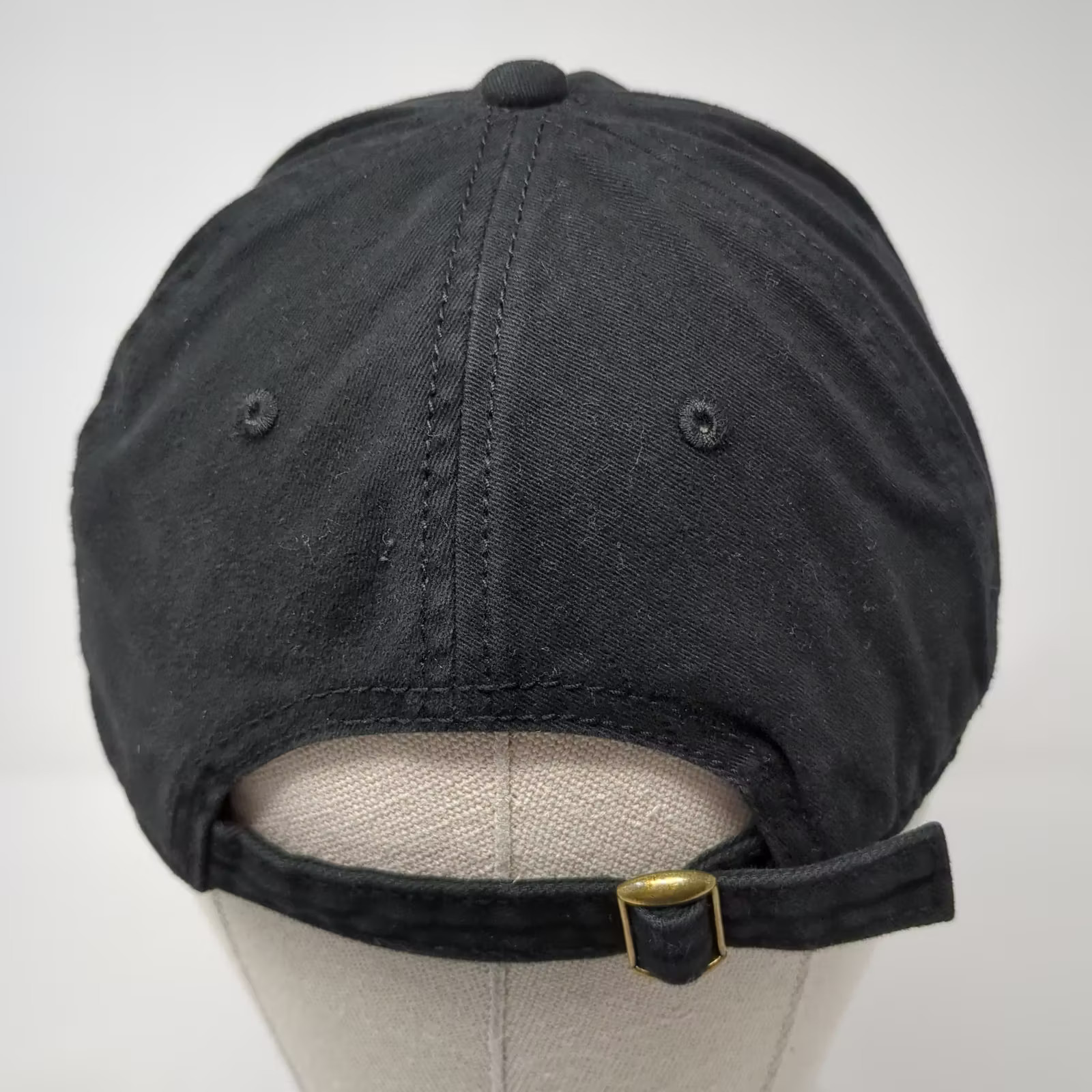 Baseball Cap Black OS Hat Solid Plain Adjustable … - image 6