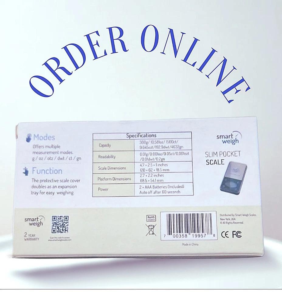 Smart weigh zip300 Ultra- Slim- Digital Pocket scale. - Image 3 of 3