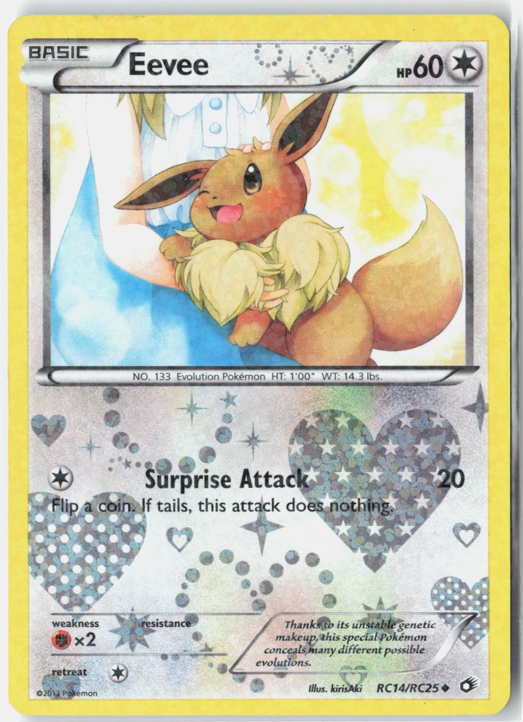 Eevee RC14 Pokemon Card Legendary Treasures Holo LP