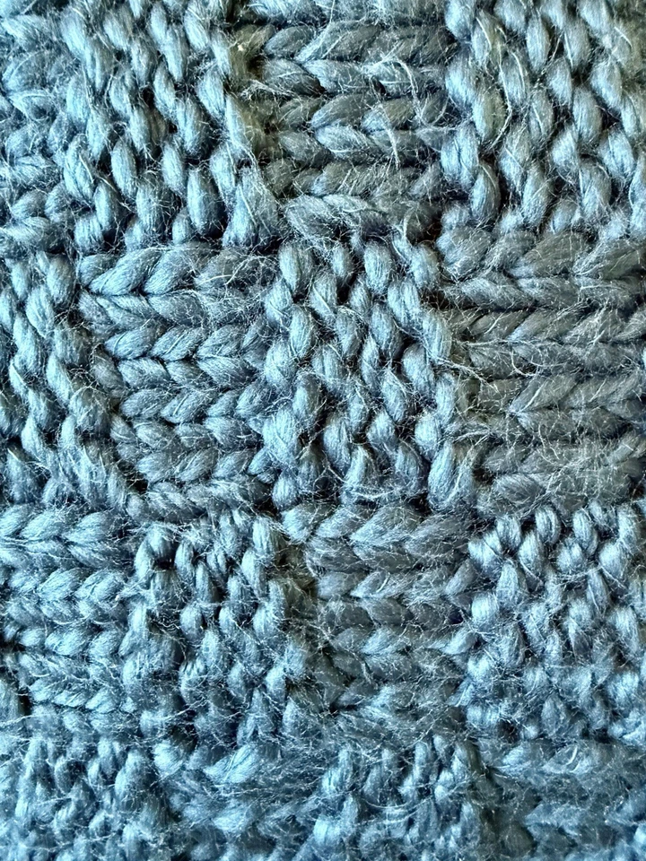 3 Crate & Barrel Bergen Crochet Throw Pillow Covers TealChunky Wool Knit 18x18 - Image 2 of 4