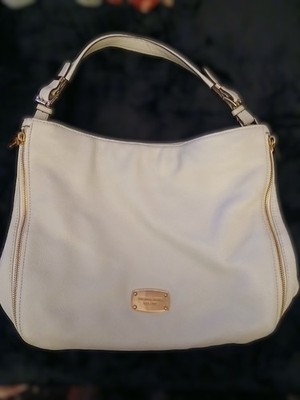 Michael Kors pebbled Leather Hobo bag purse White