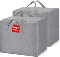 Aufbewahrungstasche 105L FüR Bettdecken Kleidung Kissen, Faltbare Organizer Tasc