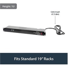 8-Outlet 15A Rack Mount PDU Power Strip - Surge Protection