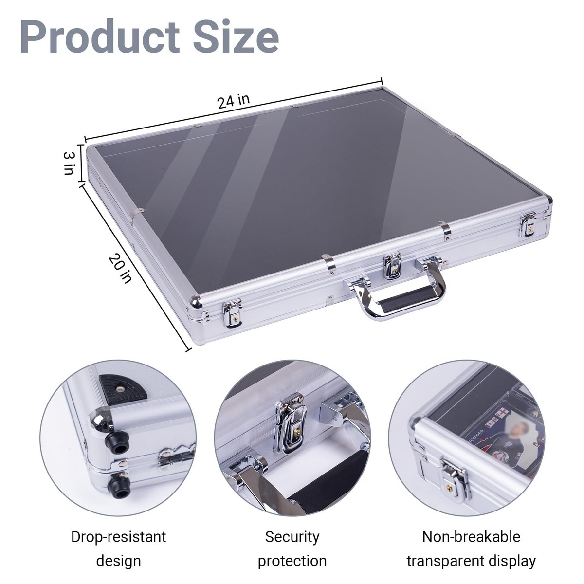 20 card display case (PSA/CGC) 4-Card / Single / Black Carbon this case will hold 20 decks of cards that are 4 tall x 1 2 thick Floating Trading Card Desk Display