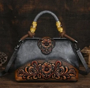 NEW Sac à main de luxe en cuir végétalien Embossé Floral Rare Sac à épaule NWT