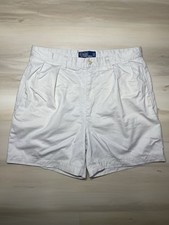 Vintage Polo Ralph Lauren Chino Andrew Shorts Sz 33 White / Tan Pleated