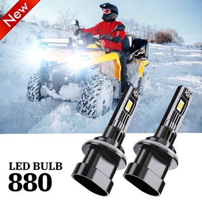 2x 880 893 LED Headlight Bulbs For Arctic Cat Snowmobile Crossfire EFI 2007-2011