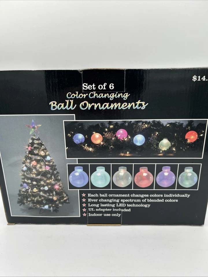 Juego de 6 adornos de bola LED que cambian de color cada bola cambia de color individualmente Foto 3 de 4