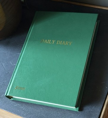 Vintage Success Daily Diary Hardcover Journal Green Gold Embossed Unused Blank