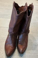 Vintage Zodiac Brown Leather Cowgirl Western Boots Women's Sz 6.5M 825136