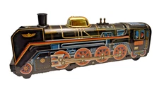 Vintage Masudaya Modern Toys Japan Tin Litho Train Locomotive D5177 Battery Oper