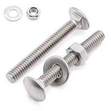 M8-1.25 x 70mm Stainless Steel Carriage Bolt Screw Kits, Round Head, 8 Sets