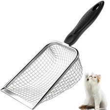 Apidgrowth Cat Litter Scoop - Long Handle Scooper, Rustproof Stainless Steel