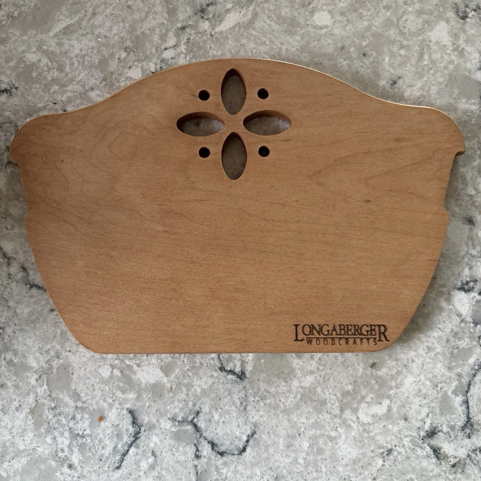 Longaberger Basket Wood Insert Flower Cutout & Cut Notches For Handle Used - Image 3 of 4