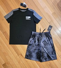 NEW Under Armour Youth Big Boy T-Shirt Drawstring Short Set YM - 10/12