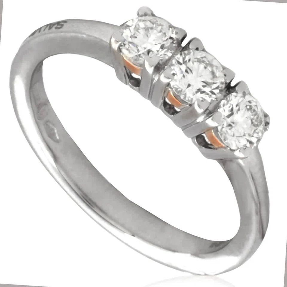 Salvini 18k 白金钻石三部曲 Battito 戒指,尺寸 12