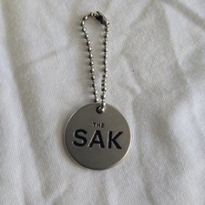 The SAK ORIGINAL Silver Round Disc Ball Chain Fob Bag Charm Hang Tag Keychain