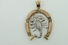 Scorpion 3 Tone Pendant 14k Gold
