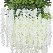 24pcs Artificial Wisteria Vine Garland Fake Flower Plant Garden Wedding Decor