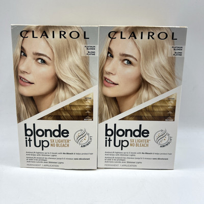 Clairol Blonde It up No Bleach Permanent Hair Dye Lightening Kit Hair 2 Pack