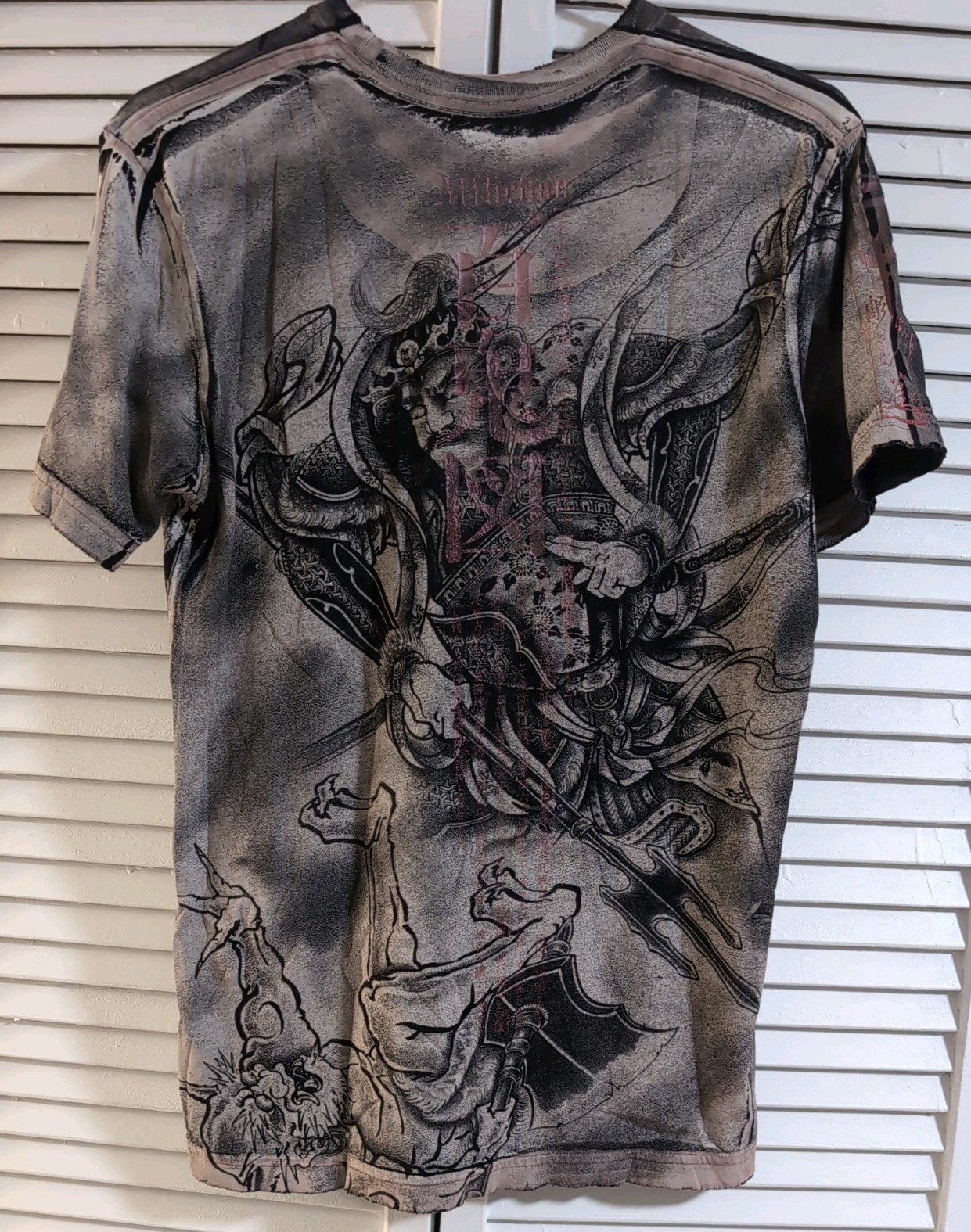 Vintage Affliction X Horiyoshi Layered Long Sleeve Shirt Mens Small RARE Y2K image 6