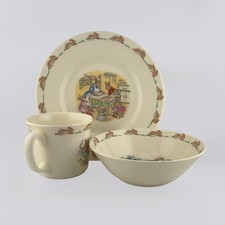 1984 VTG Royal Doulton BUNNYKINS 3 Piece Set Plate, Bowl, Mug English Bone China