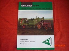 ANCIENNE  BROCHURE   PUBLICITAIRE   ARRACHEUSE CHARGEUSE  PdeT  WUHLMAUS 644