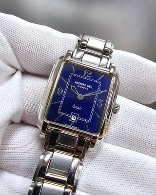 Raymond Weil Saxo Quartz 24mm Blue Dial SS Women's Watch 9910 - Store Display