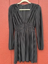 Zara Women Dark Romantic Black Sheer Witchy Whimsigoth Babydoll Cocktail Dress S