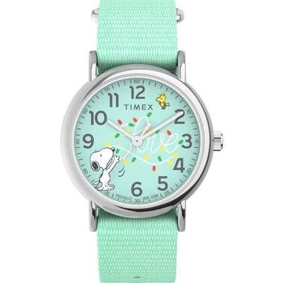 New Timex TW2W24500 Weekender x Peanuts 38mm Fabric Strap Watch