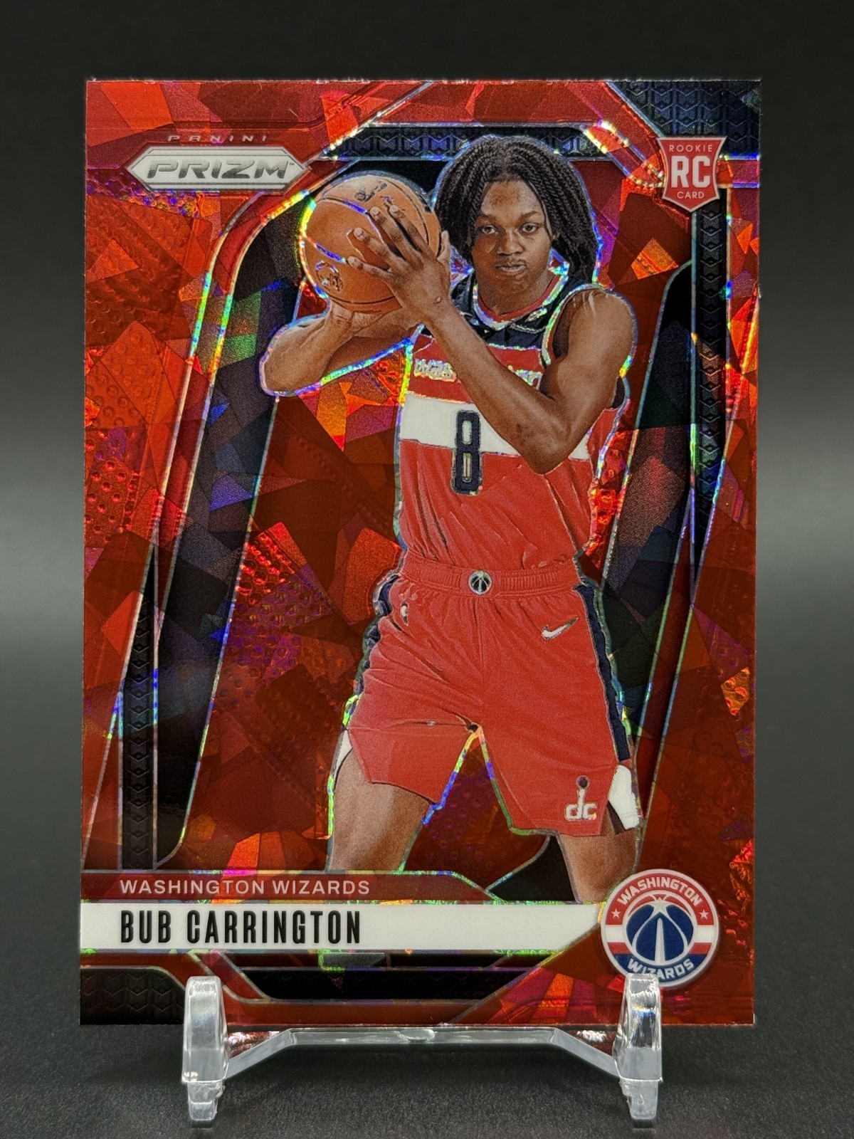 2024-25 Panini Prizm BUB CARRINGTON Rookie Red Ice #244 Wizards
