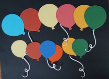 12 Balloon Die Cuts For Cardmaking/Scrapbooking 2 Sizes  Asst. Colors Birthday