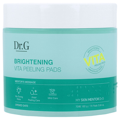 Doctor G. - Brightening Vita Peeling Pads, 70 Stück, Gesichtspeeling-Pads
