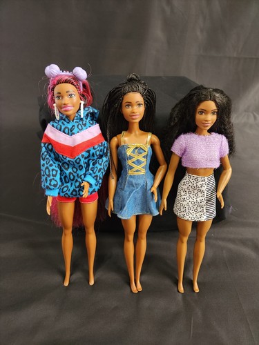 Mattel Barbie African American Doll Lot Braids Pink Totally Hair Fashion Pack