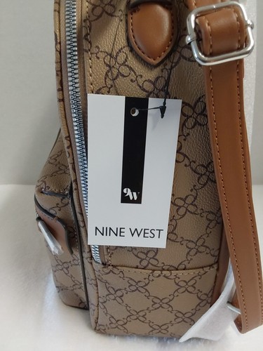 Nine West Vander Medium Rucksack/Geldbörse Mokka Logo Neu mit Etikett! - Bild 2 von 5