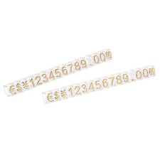 Adjustable Mini Cube Price Tag Display Number Gold on Clear,3.8x6.9mm,10 sets
