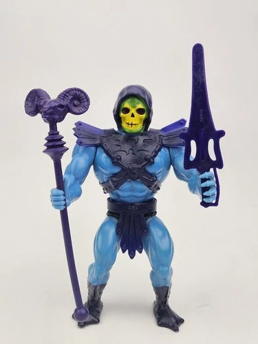 Vintage 1981 MOTU Skeletor No COO Hard Head Complete w/ Sword & Staff Rare.