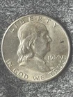 Franklin Half Dollar 1960 Philadelphia Mint 50C 90% Silver Circulated (34)