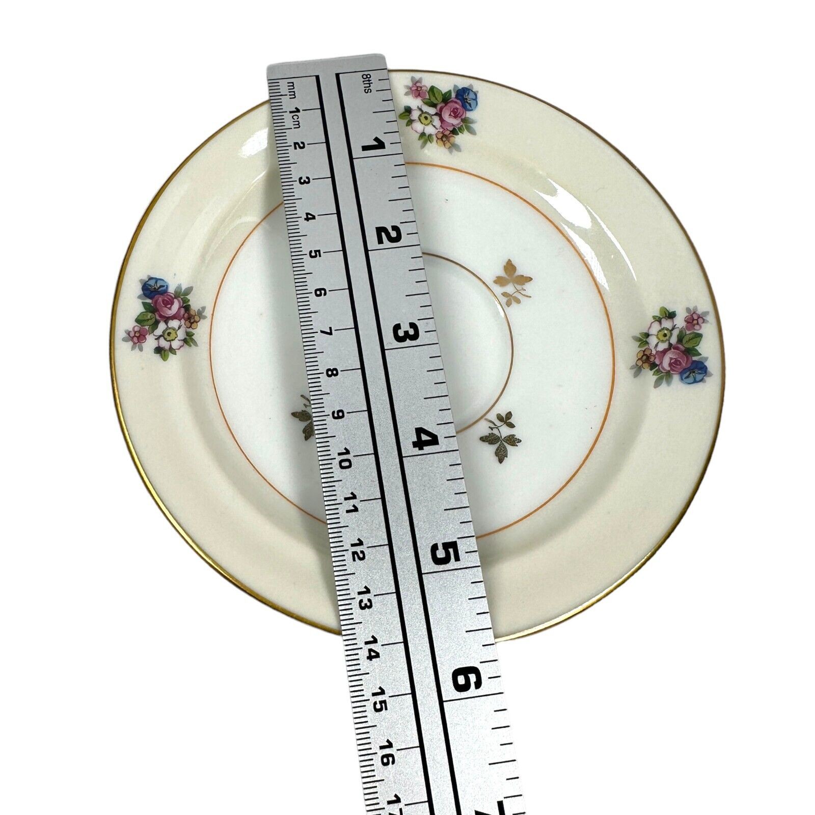 Vintage Chastangner Limoges Saucer Plate France White Floral Gold Rim 5.5" Round