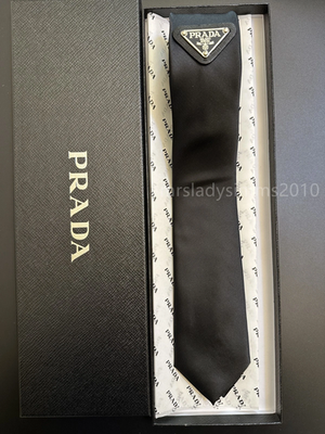 Prada Luxury Silk Tie – Triangle Logo | eBay