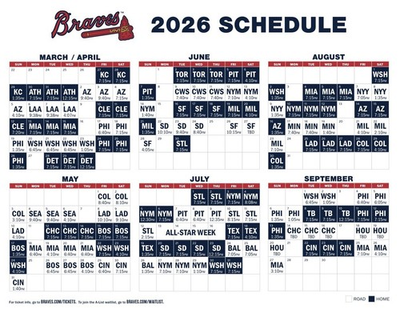 #ad #ad 2026 Atlanta Braves Schedule Magnet 8” Laminated MLB $9.99